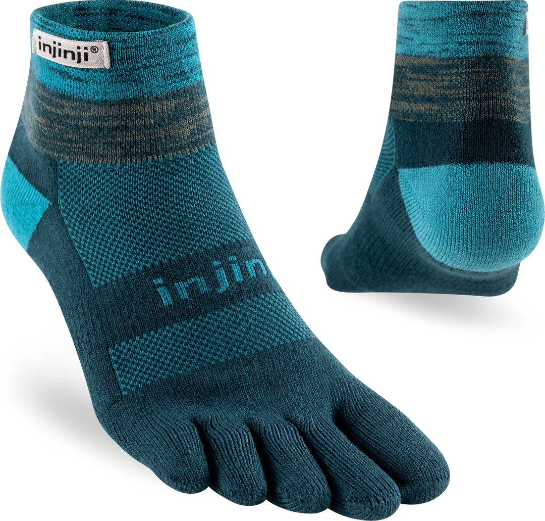 TerraToes Trail Mini-Crew Toe Socks — Midnight