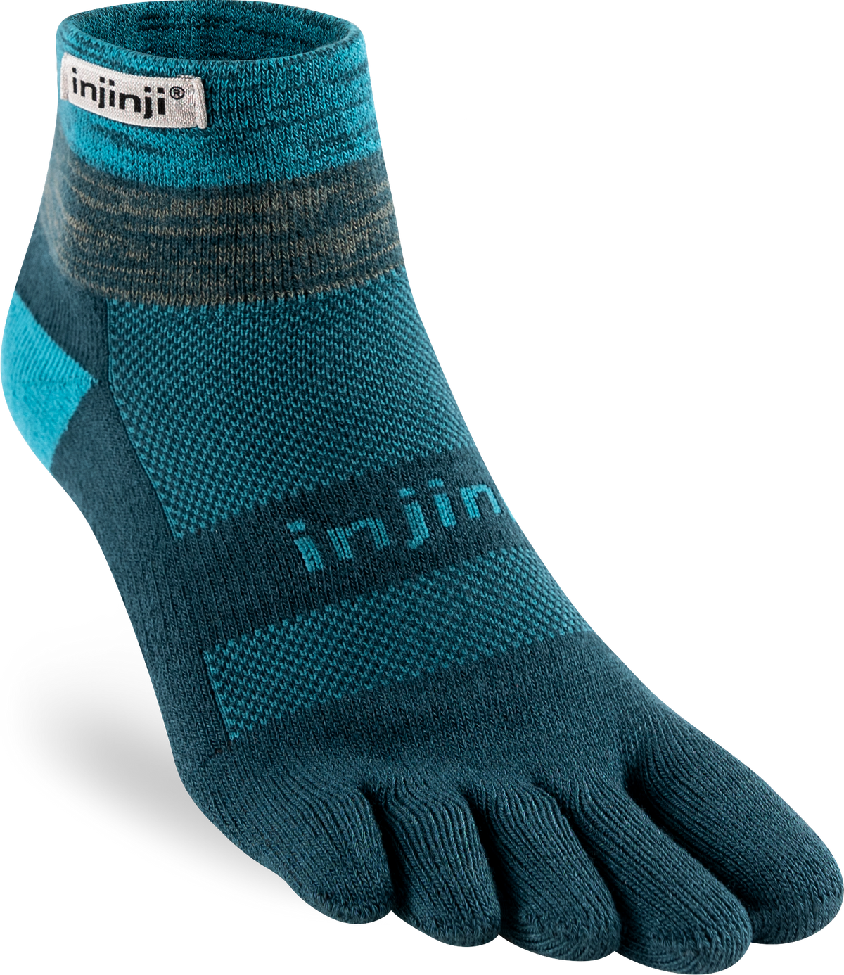 TerraToes Trail Mini-Crew Toe Socks — Midnight