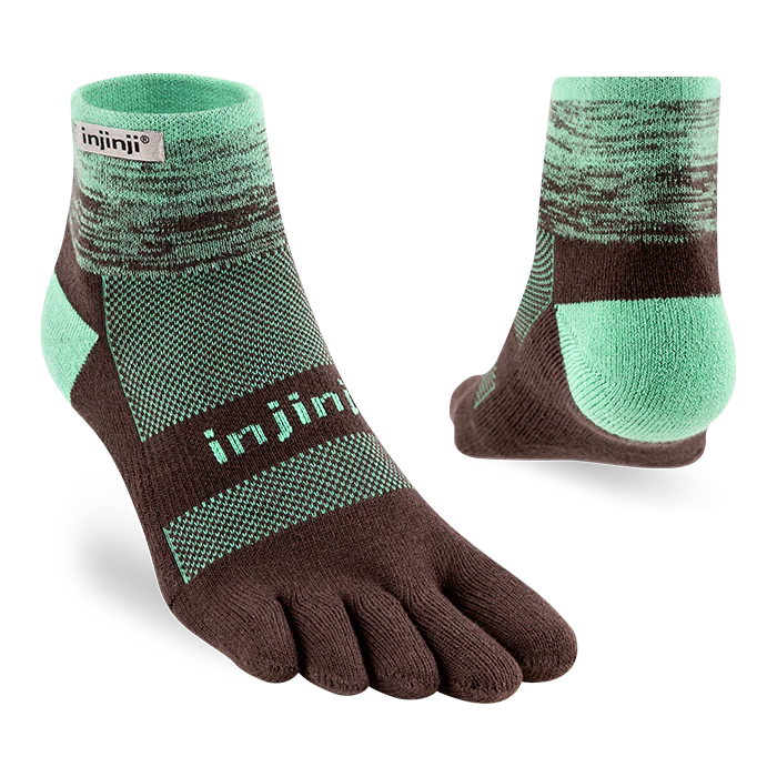 TerraToes Trail Mini-Crew Toe Socks — Mint