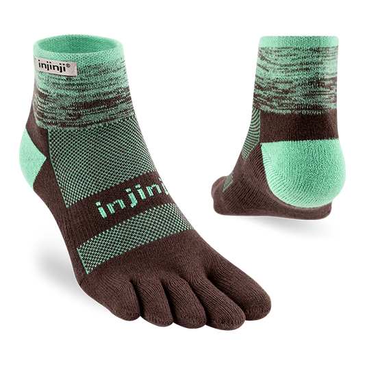 TerraToes Trail Mini-Crew Toe Socks — Mint