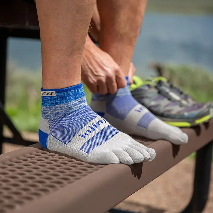 TerraToes Trail Mini-Crew Toe Socks — Neptune