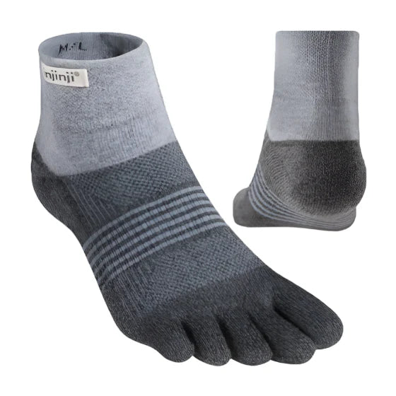 TerraToes Women's Trail Mini-Crew Toe Socks — Granite
