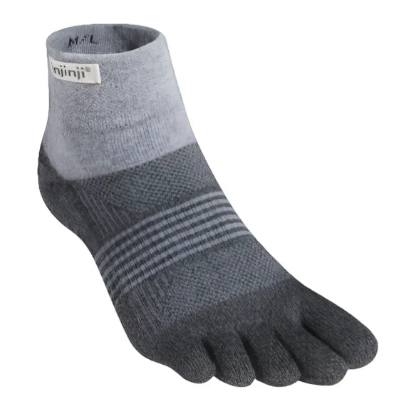 TerraToes Women's Trail Mini-Crew Toe Socks — Granite