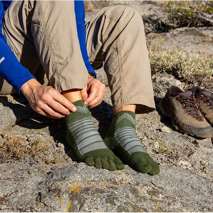 TerraToes Outdoor Mini-Crew Toe Socks — Forest