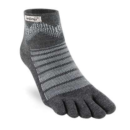 TerraToes Outdoor Mini-Crew Toe Socks — Slate