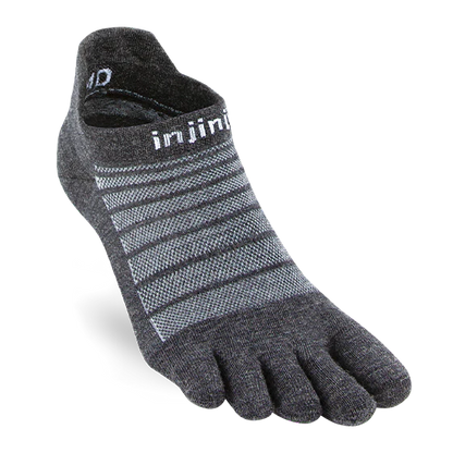 TerraToes Merino Run No-Show Toe Socks — Slate
