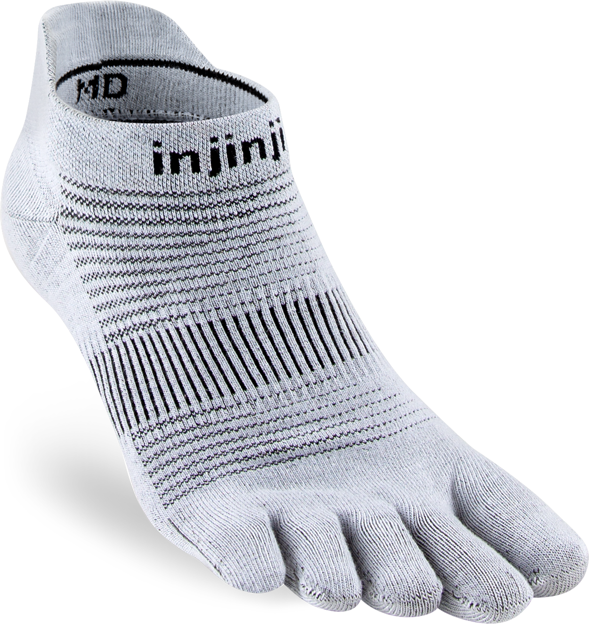 TerraToes Run No-Show Toe Socks — Grey