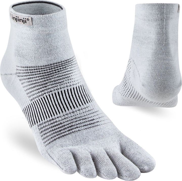 TerraToes Run Mini-Crew Toe Socks — Gray