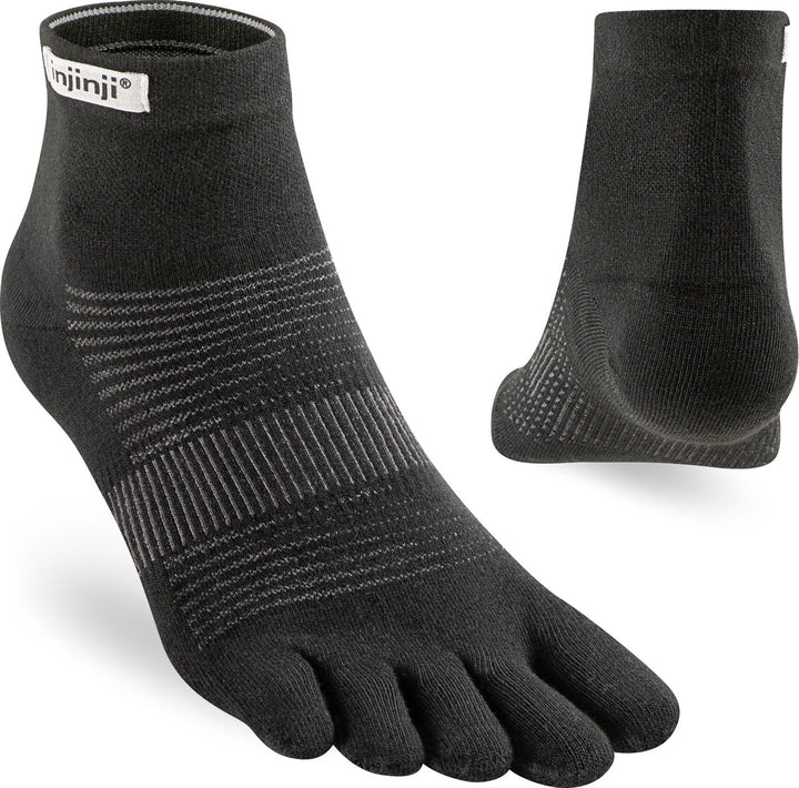 TerraToes Run Mini-Crew Toe Socks — Black