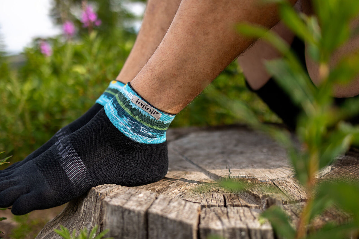 TerraToes Trail Mini-Crew Toe Socks — Loon