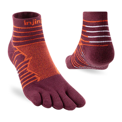 TerraToes Ultra Mini-Crew Toe Socks — Mahogany