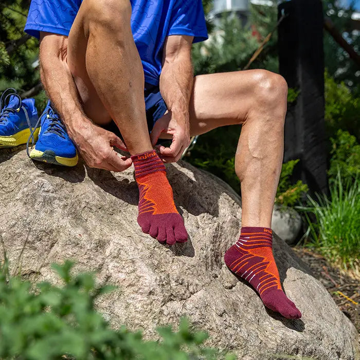 TerraToes Ultra Mini-Crew Toe Socks — Mahogany
