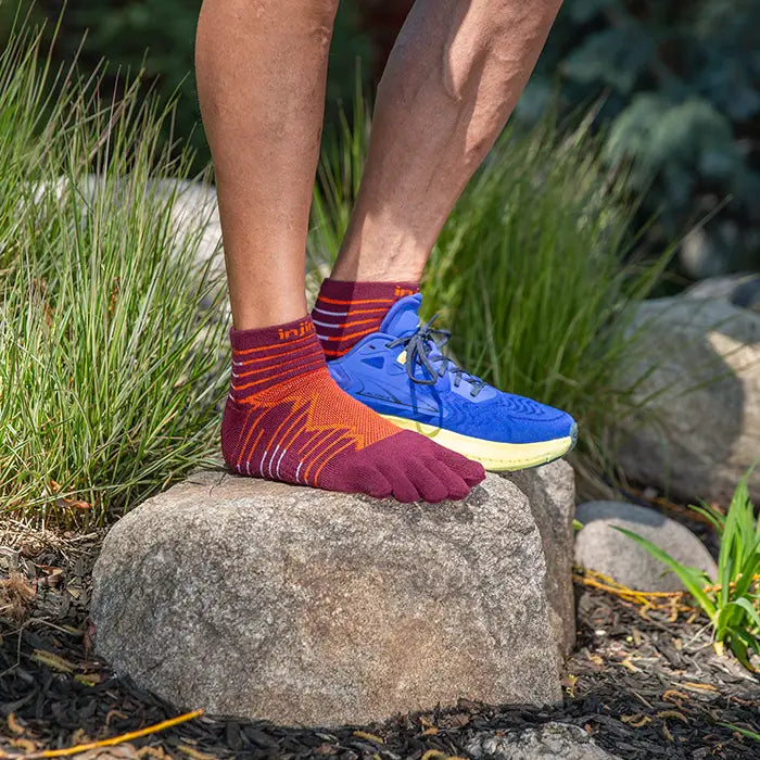 TerraToes Ultra Mini-Crew Toe Socks — Mahogany
