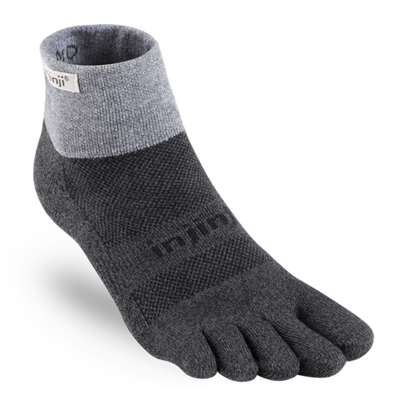 TerraToes Trail Mini-Crew Toe Socks — Granite